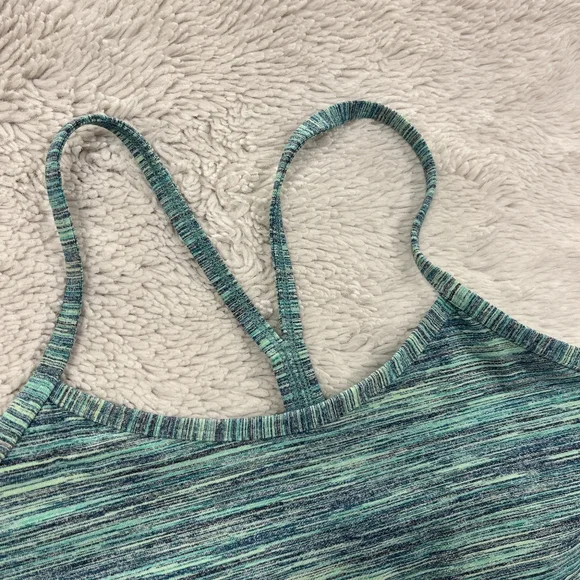 Lululemon Athletica | Power Y Tank • Space Dye Camo Alberta Lake Teal | Size 6 - Picture 3 of 16
